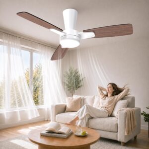 Ventilateur plafond 106cm LED silencieux 6 vitesses Mefine