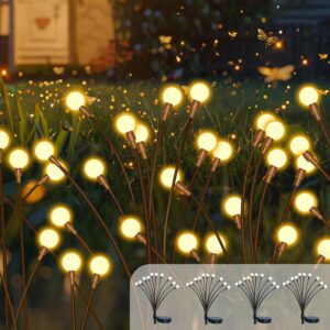 4 Lucioles Solaires Exterieur 10 LED IP65 Blanc Chaud