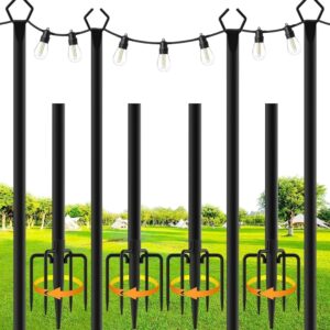 Lot de 4 poteaux lumineux métal 2,9 m - HoldOneLight
