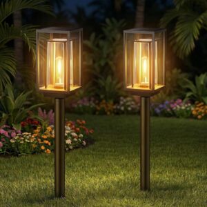 Lot 2 lampes solaires extérieur tungstène blanc chaud
