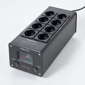 Barrette secteur HiFi 8 prises avec écran LCD noir