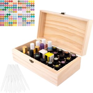 Boîte bois 36 trous rangement huiles essentielles