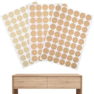 Cache vis bois autocollant - 162 pcs grain bois 21mm