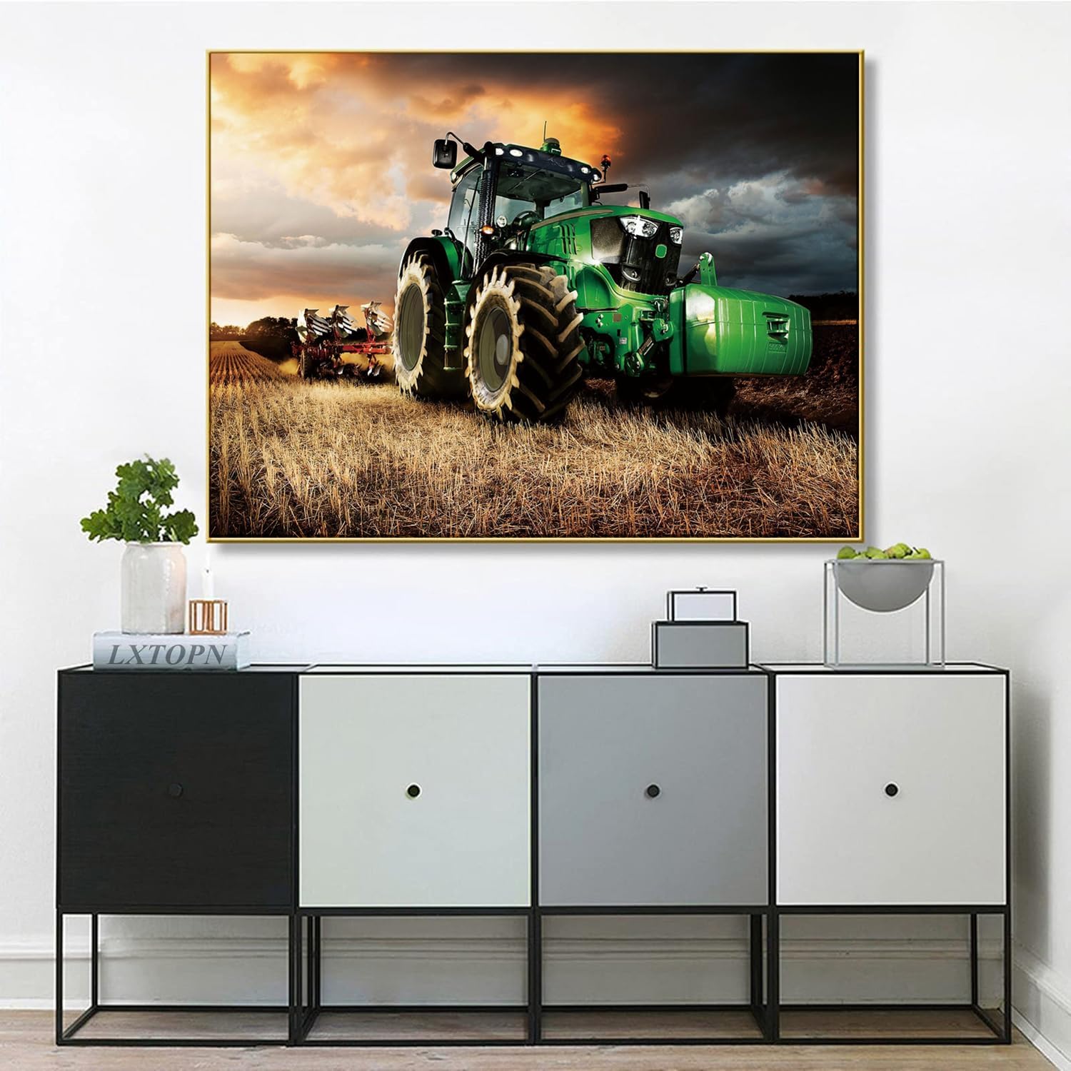 LXTOPN Peinture Diamant Tracteur Vert, Kit DIY 5D 30x45cm