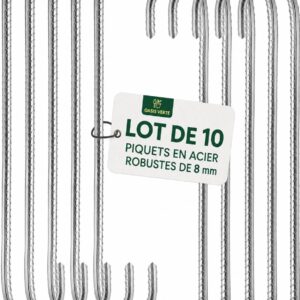 Piquets métalliques 8mm x 30,5cm - Lot de 10 - Green Haven