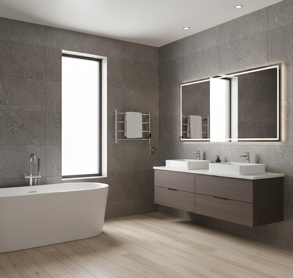 Porte-serviettes chauffant Perugia 42x60 cm - Acier inox