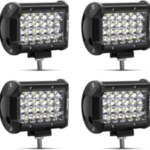 Safego Projecteur LED 4" 72W - 4 Pack Étanche 12V/24V