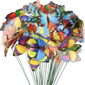 Piquets papillons décoratifs 9 cm - 60 pièces