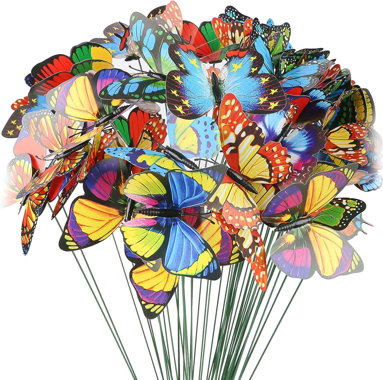Piquets papillons décoratifs 9 cm - 60 pièces