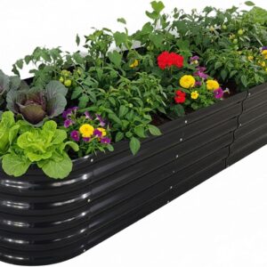 Relaxdays Bac Potager XXL Semi-Circulaire Anthracite