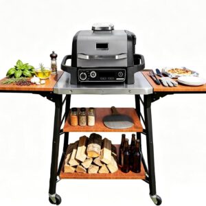 GFTIME Chariot barbecue mobile acier inoxydable