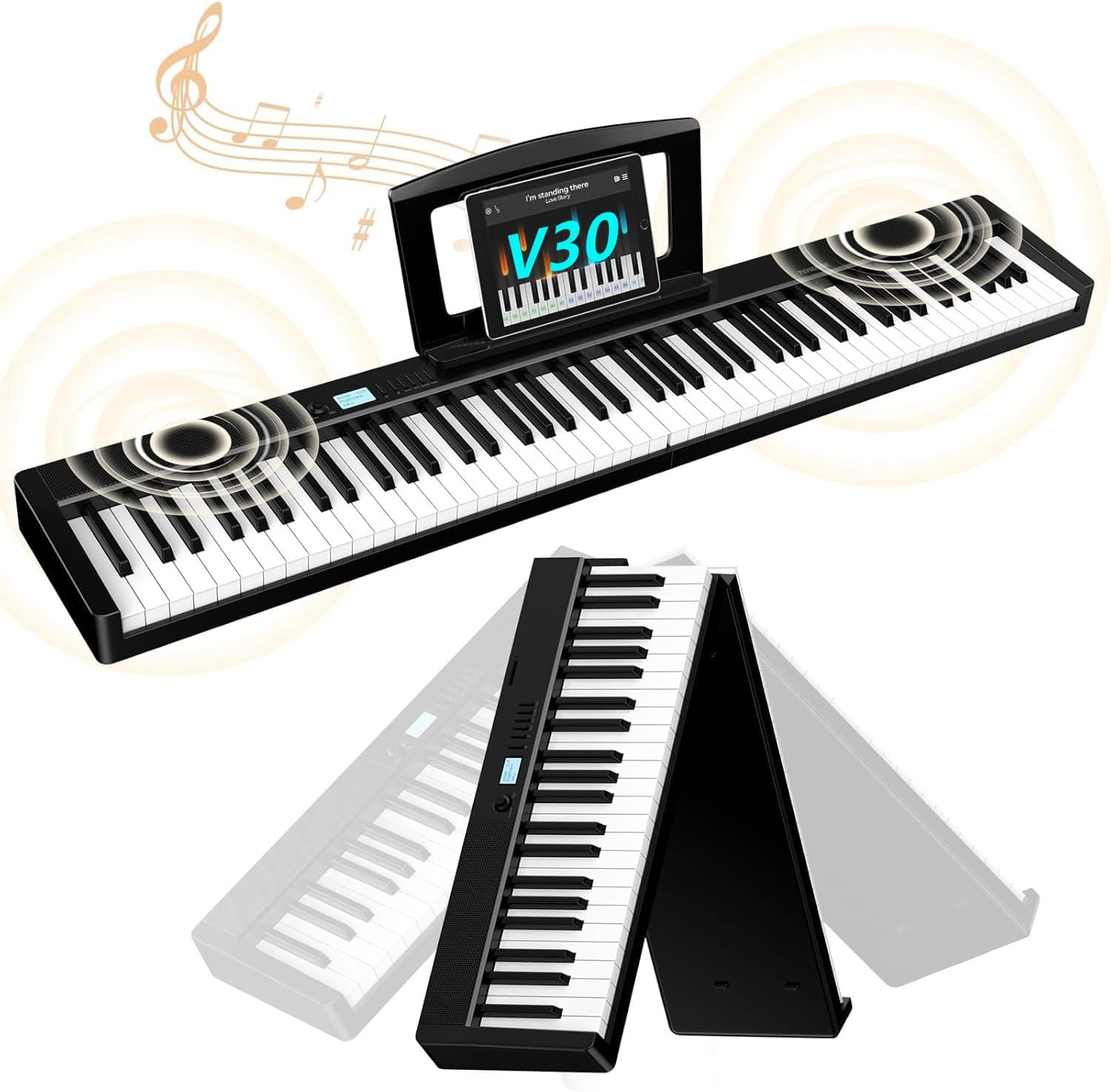TERENCE Piano Numérique 88 Touches Pliable Bluetooth MIDI