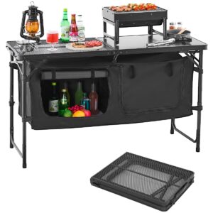 VEVOR Table camping cuisine 3 hauteurs réglables