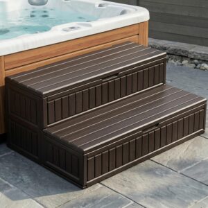 Marches spa ROMIVO 91 cm – Rangement + antidérapant