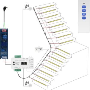 Éclairage escalier LED intelligent 16 marches MALIIGAZA