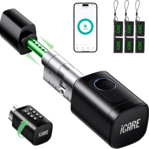 Serrure connectée ICARE 60-90mm biométrique + RFID - Bluetooth