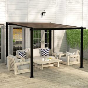 Pergola aluminium 3x3 m Outsunny - Toit polycarbonate imperméable