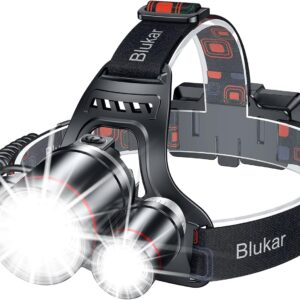 Blukar Lampe Frontale 8000L Rechargeable Étanche