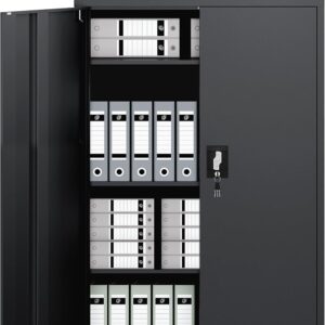 Armoire acier 4 niveaux LAND·VOI 80x40x131,5 cm Noir