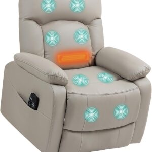 Fauteuil releveur électrique massage & chauffage HOMCOM Gris