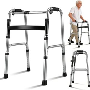 Déambulateur léger pliable Zinueen 1,8 kg – Réglable 74-94 cm