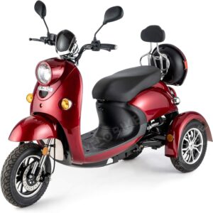 Scooter électrique rétro VELECO ZT63 60V 650W - Rouge