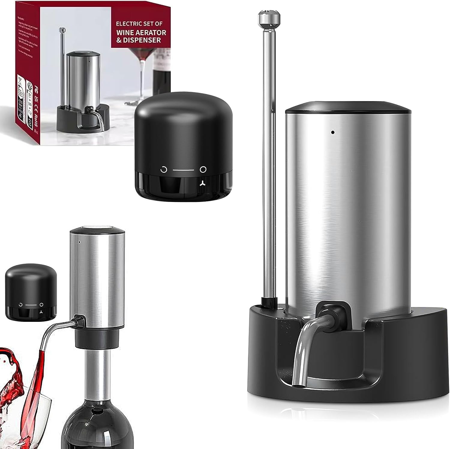 Aérateur de vin électrique Porfoyo - Décanteur rechargeable