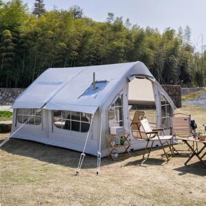 Tente gonflable familiale 6-8 pers. spacieuse et imperméable