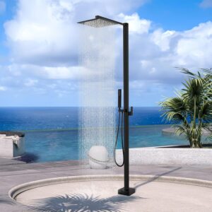 Douche de jardin autoportante en acier inoxydable CAPRYSE