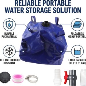 Tnfeeon Vessie d'eau 50 L : Réservoir pliable pour camping & urgence