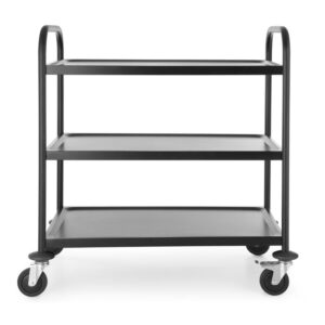 HENDI Chariot de service 3 étagères inox noir mat