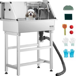 VEVOR Baignoire Toilettage Chien Acier Inoxydable 87 cm