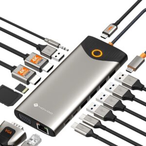 NOVOO Dock 15-en-1 USB-C 4K, 100W, 3 écrans
