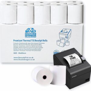 Rouleaux papier thermique 80x80mm - Lot de 20 - Double Dragon