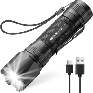GEARLITE Lampe Torche 3000LM Zoomable Rechargeable