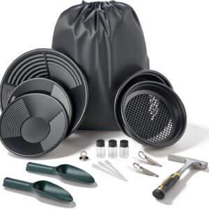 VEVOR Kit Orpaillage 19 Pièces – Batées & Tamis
