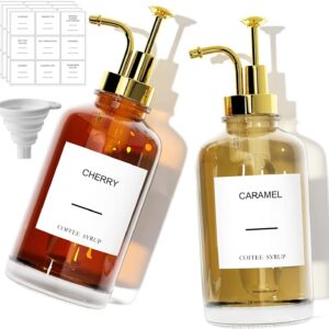 Lot de 2 distributeurs sirop café 500 ml + accessoires