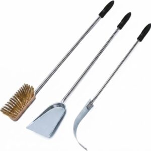 GIEMME Set Accessoires Four Acier INOX – Brosse & Pelle à Cendres