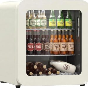 °CUBES Réfrigérateur rétro 48L crème - Compact & silencieux