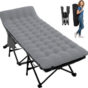 Lit de camping Palawano pliable avec matelas 190x71 cm