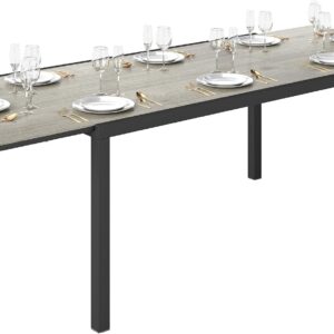 Table Jardin Extensible 160/240 cm Outsunny - 6 à 8 Pers. Gris
