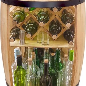 Baril Weeco avec porte-vin et LED - Tonneau design rustique