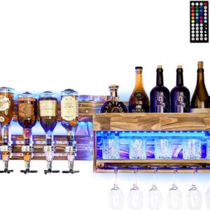 Porte-bouteilles mural Yorbay avec LED et casier à vin