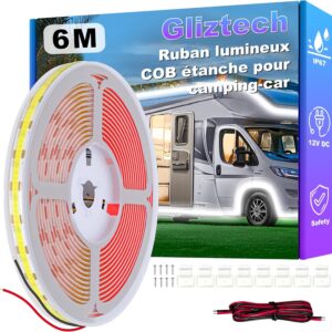 Gliztech Ruban LED 12V Étanche 6m pour Camping-car