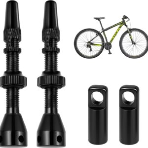Lot 2 valves Presta tubeless 44mm noir alliage léger