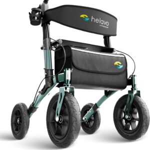 Helavo Déambulateur 4 roues avec siège - Pliable & Léger
