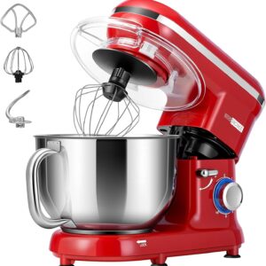 Robot pâtissier 1500W VIVOHOME 5,7L rouge 10 vitesses