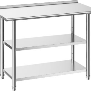 Table de travail cuisine pro VEVOR INOX 121,9 cm