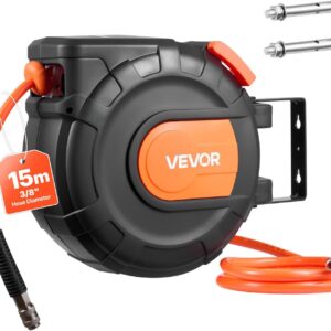 VEVOR Enrouleur Air Comprimé 15 m - Dévidoir Auto 20,7 bar