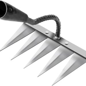 Râteau déchaumeur 5 dents en acier | Outil jardin robuste